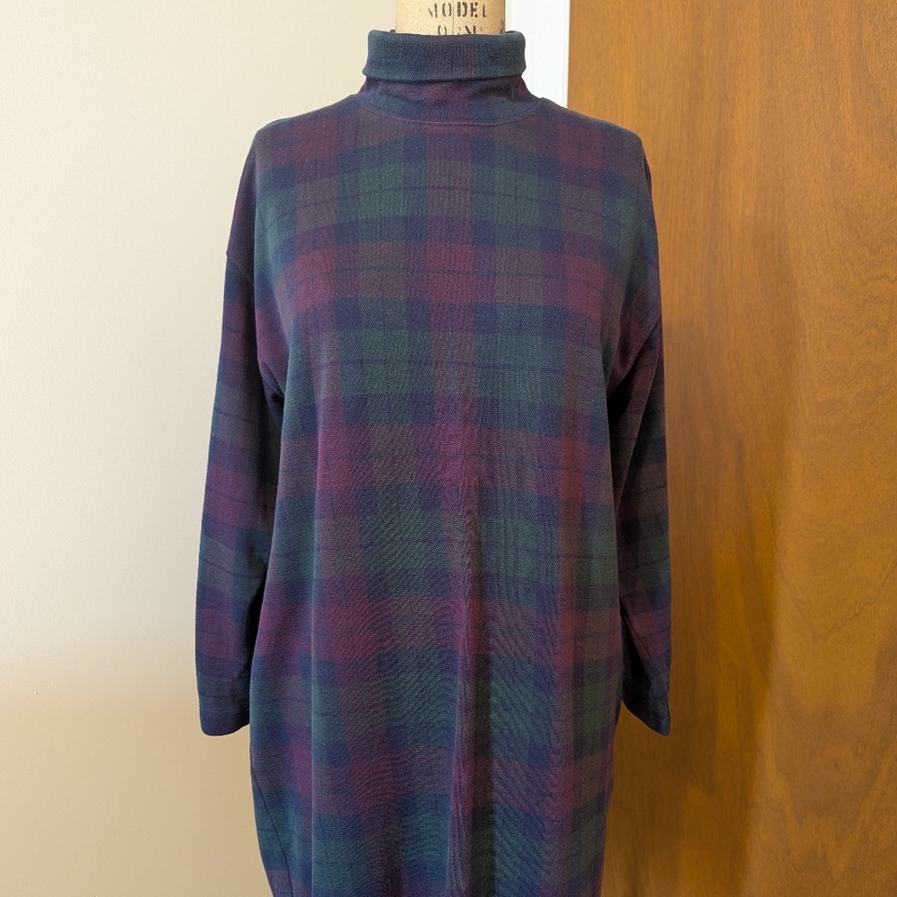 90's  Plaid Turtleneck dress